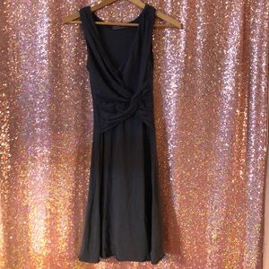 Sleeveless ruched gray Anthropologie dress P